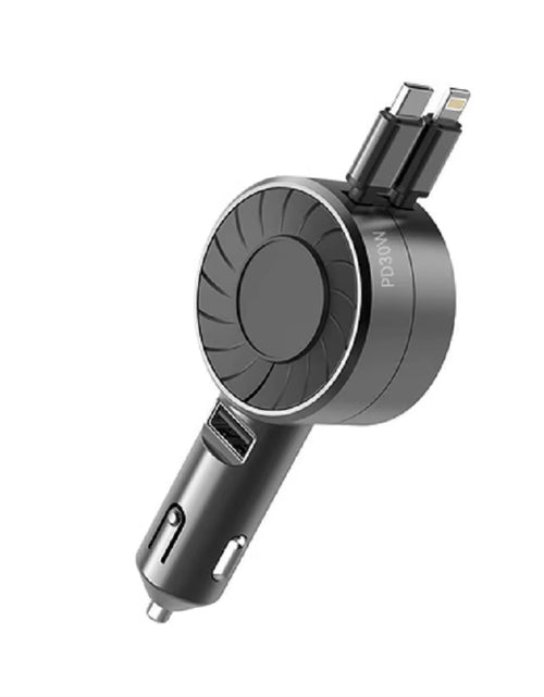 Load image into Gallery viewer, 2024 New Retractable Car Charger 120W Fast Charger 4-In-1 Fast Charging Car Phone Charger 2 USB Ports Car Charger Adapter
